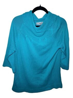 Designers Originals 3/4 Long Sleeve Teal Sweater Women's Size L/XL